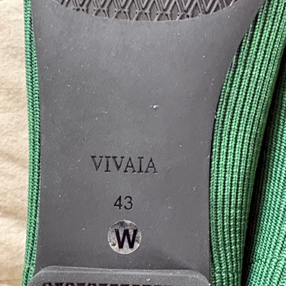 Vivaia Square Toe Margot V-Cut Woven Comfort Flats Forest Green Women EU 43 Wide - Picture 5 of 12